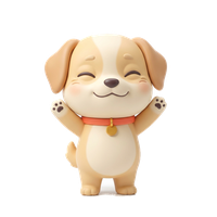 만세하는 강아지 마스코트